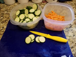 Chopped zucchini and carrots