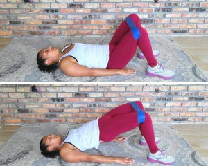 Bridge with resistance band - Resistance band exercises for abs