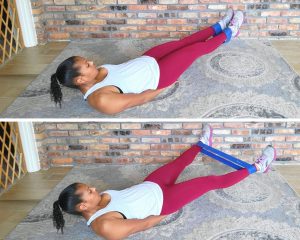 Scissors with resistance band - resistance band exercises for abs