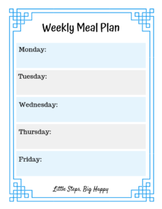 Simple Weekly Meal Plan