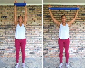 Overhead Pull Apart, Loop Resistance Band - resistance band exercises for arms