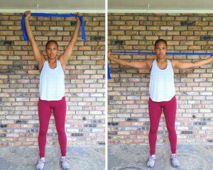 Overhead Pull Apart Long resistance band - Resistance band exercises for arms