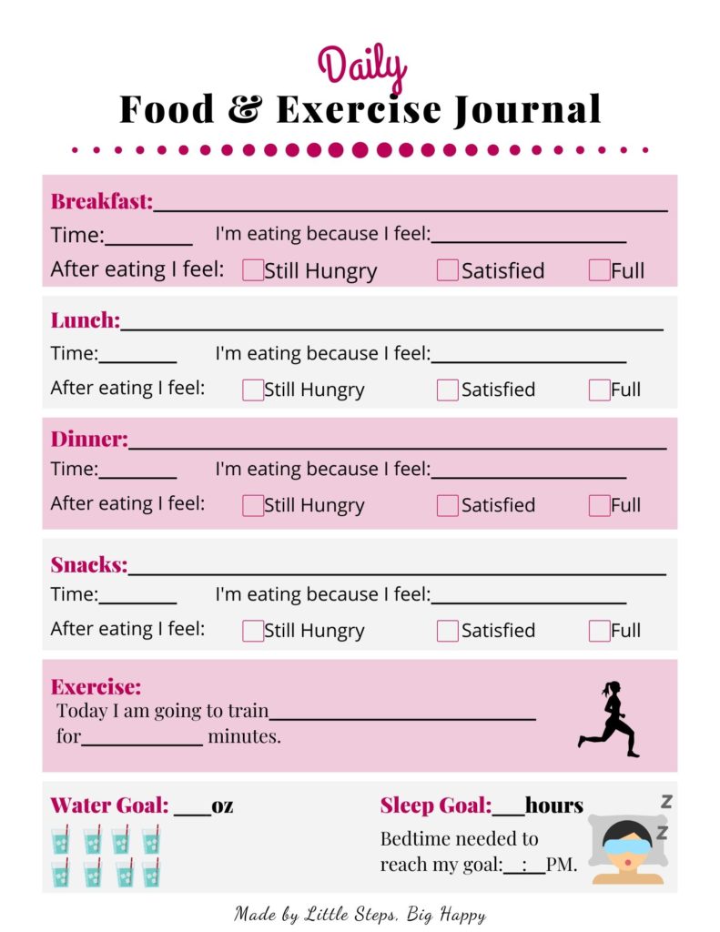 How to Keep a Food Journal for Effective Weight Loss – Little Steps ...
