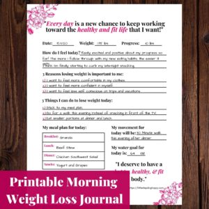 Printable Morning Weight Loss Journal