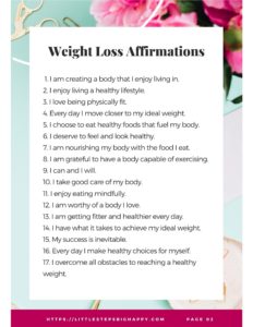 Weight Loss Affirmations PDF