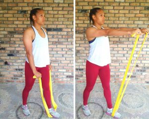 Front raise - Resistance band exercises for back and shoulders