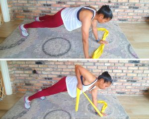 Plank row - Resistance band exercises for back and shoulders