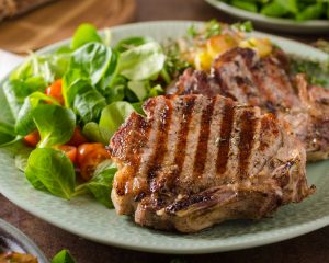 Pork chops and salad - keto freezer meals