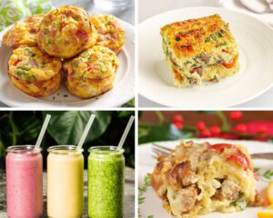 egg muffins, ham and egg casserole, smoothies, egg and sausage casserole. Cheese Steak Stuffed Peppers