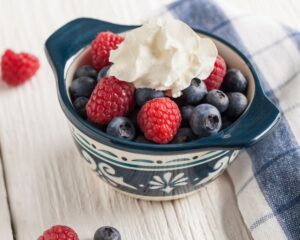 Berries and whip cream - keto treats